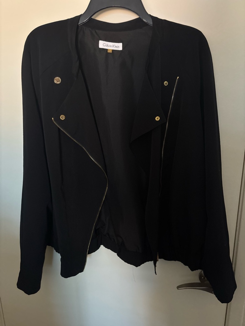 Calvin Klein Black Zip-Front Jacket, Medium